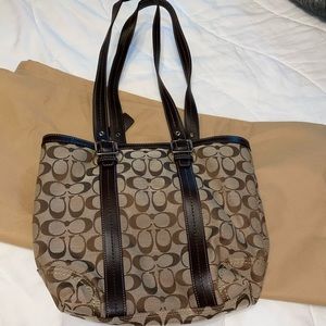 Coach Brown/Tan double strap shoulder bag